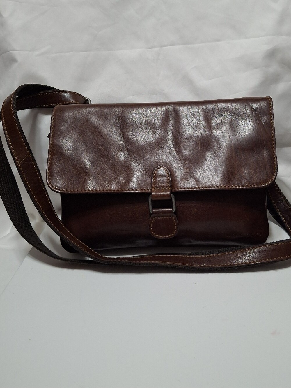 Jack Georges Brown Leather Mens Crossbody Bag - Wallet On A String